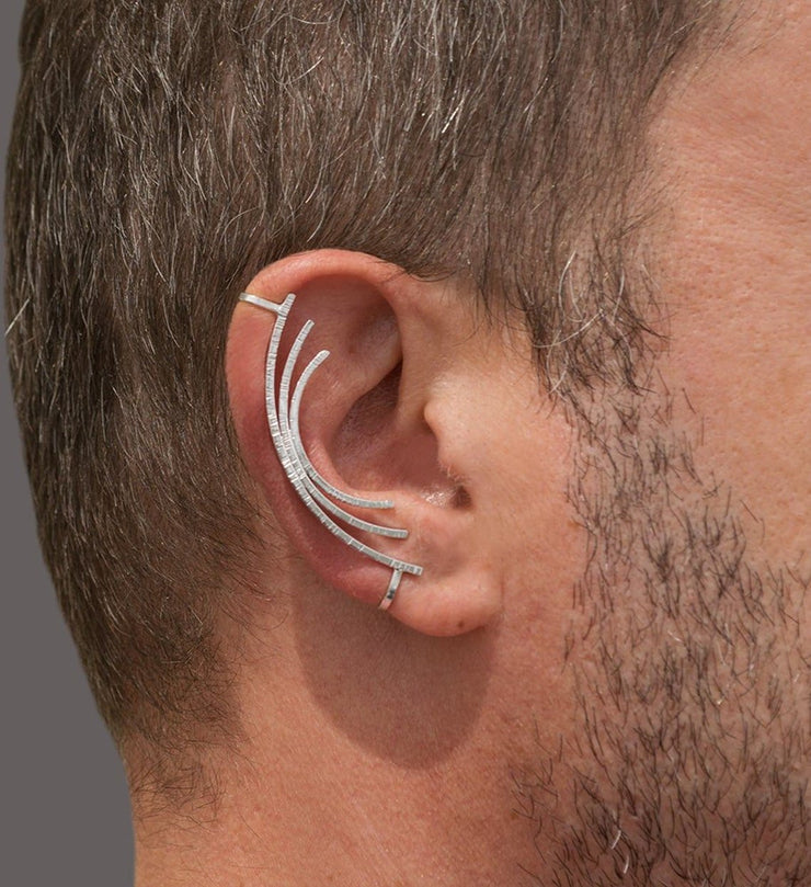 'Bows' ear cuff for men