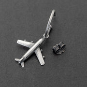Handmade 925 sterling silver 'Airplane' earring for men Emmanuela - handcrafted for you