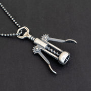 Sterling silver corkscrew necklace for men, bartender gift | Emmanuela®