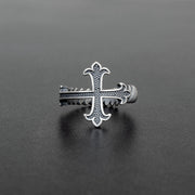 Handmade 925 sterling silver Fleur cross ring for men Emmanuela - handcrafted for you