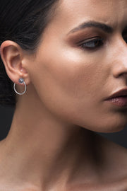 Handmade 925 sterling silver Hoop earrings with pearls or gemstones Emmanuela - handcrafted for you