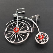 Handmade 925 sterling silver Large vintage 'bicycle' brooch Emmanuela - handcrafted for you