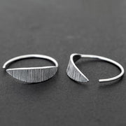 Handmade 925 sterling silver Leaf hoop earrings Emmanuela - handcrafted for you