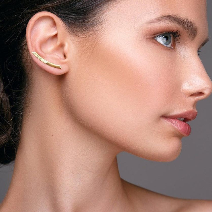 Minimlaist ear climber earrings, sterling silver earrings by Emmanuela®