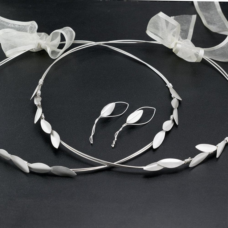 Handmade 925 sterling silver 'Olive leaves' wedding crowns Emmanuela - handcrafted for you