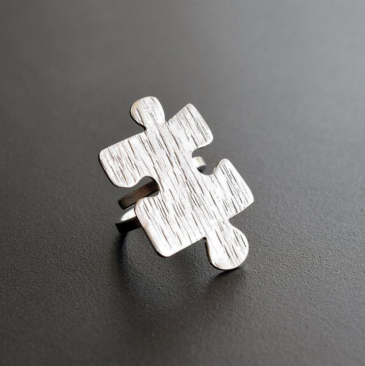 Handmade 925 sterling silver 'Puzzle' ring Emmanuela - handcrafted for you