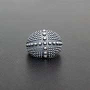 Handmade 925 sterling silver 'Shield' men's ring Emmanuela - handcrafted for you