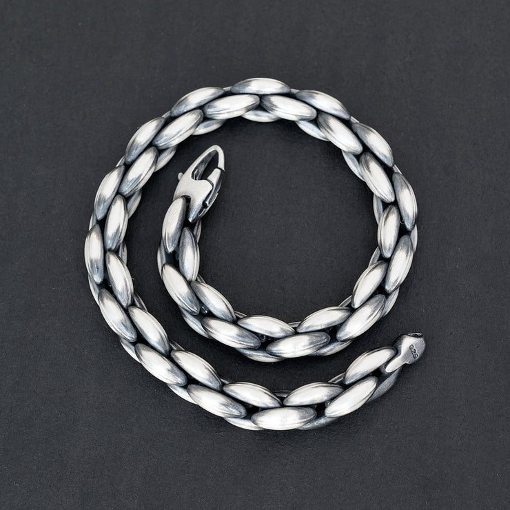 Handmade 925 sterling silver 'Snake' bracelet for men Emmanuela - handcrafted for you