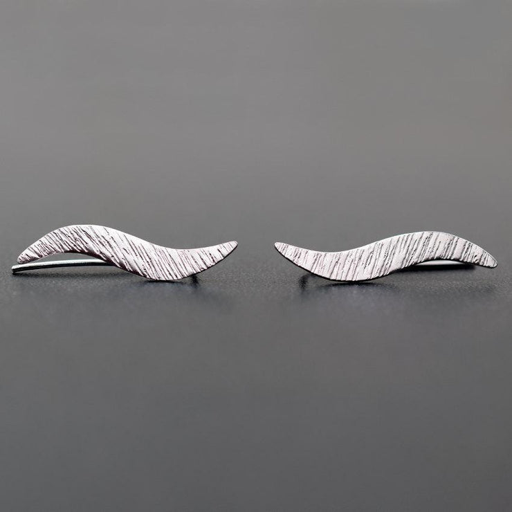 Handmade 925 sterling silver Wavy ear climbers Emmanuela - handcrafted for you