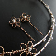 Handmade 925 sterling silver Wedding crowns with flowers Emmanuela - handcrafted for you