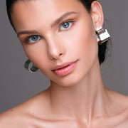 Handmade 925 sterling silver Wide hoop earrings Emmanuela - handcrafted for you
