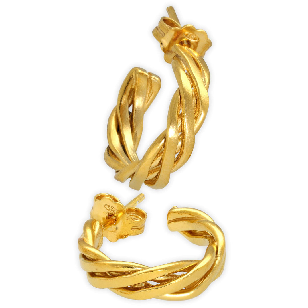 Náušnice kruhy huggie z krouceného drátu