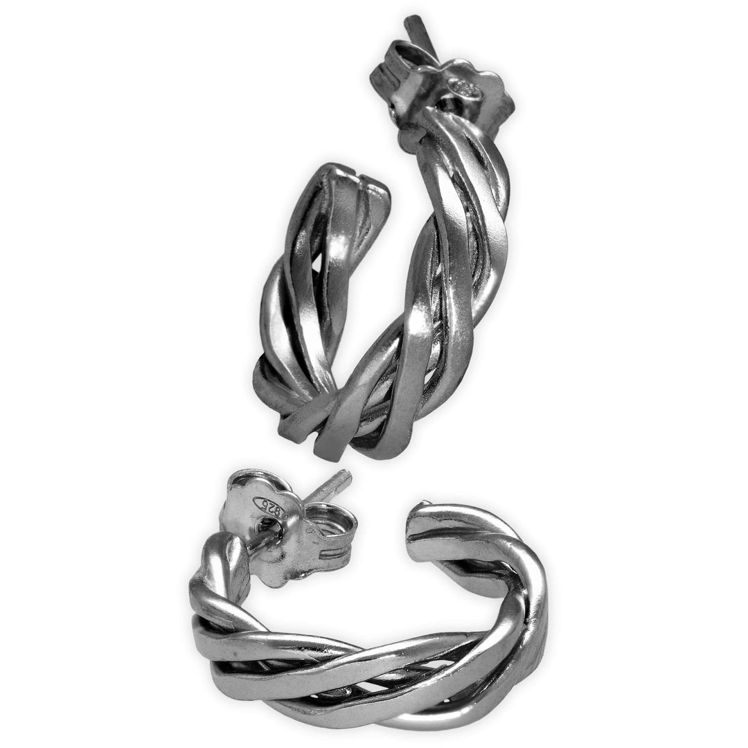 Náušnice kruhy huggie z krouceného drátu