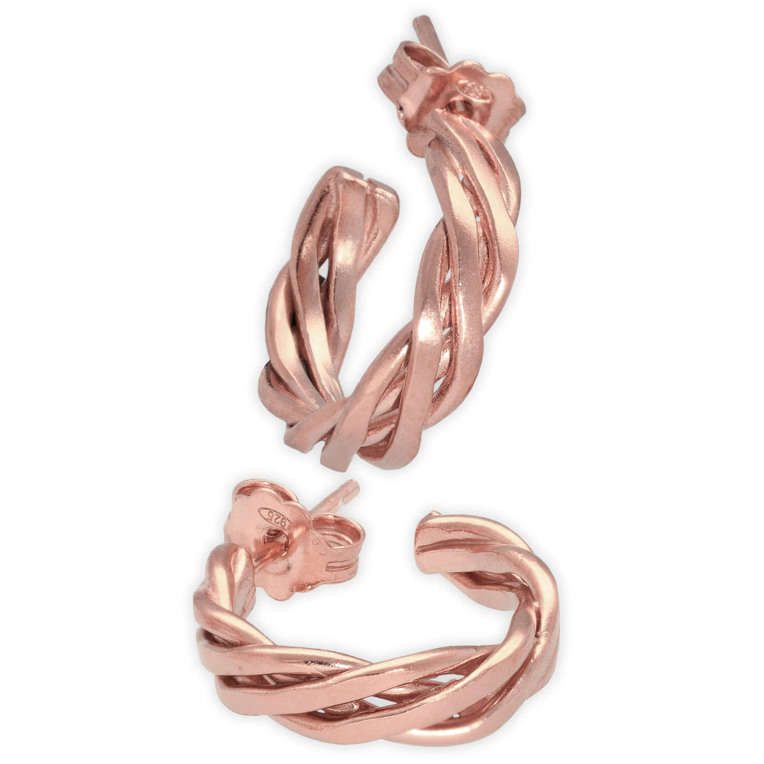 Náušnice kruhy huggie z krouceného drátu