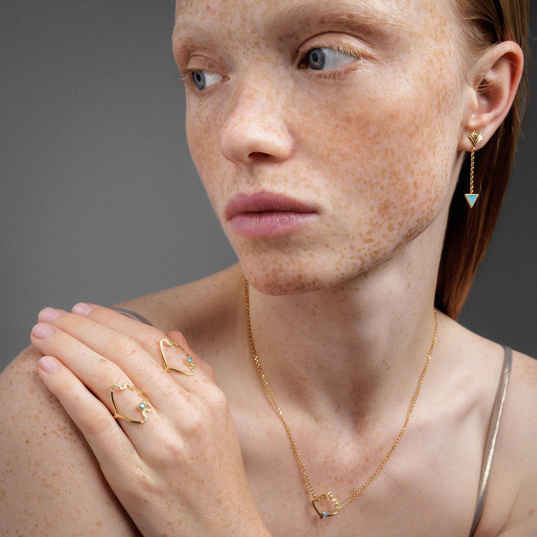 Dangling earrings "arrows" with enamel