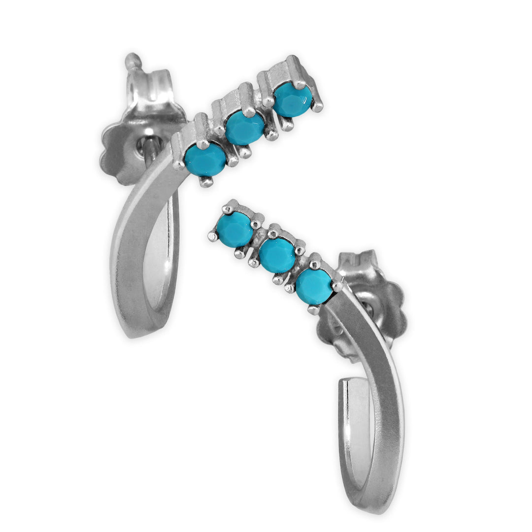 Studded huggies earrings with zircons