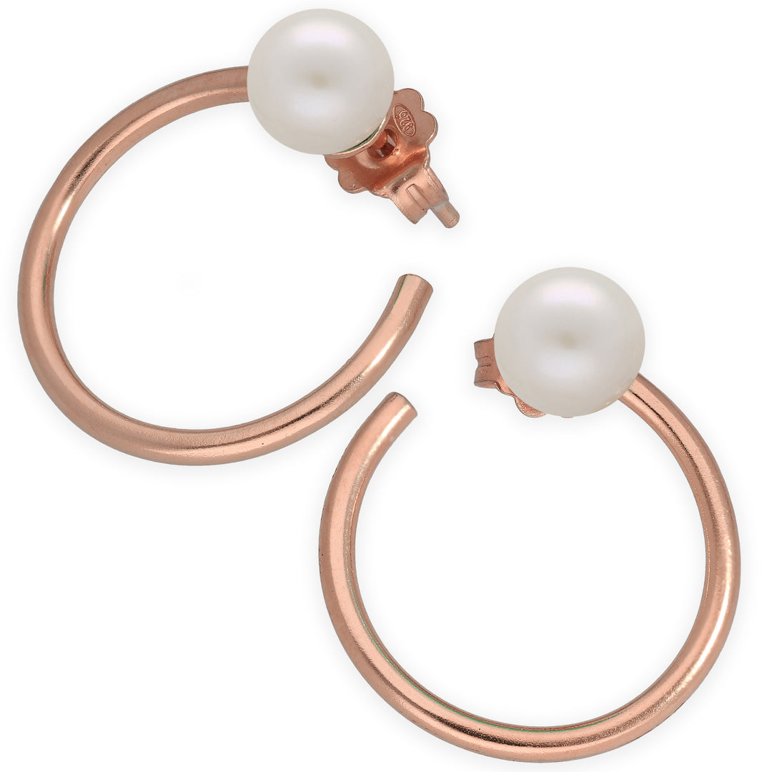 Hoop earrings with pearls or gemstones