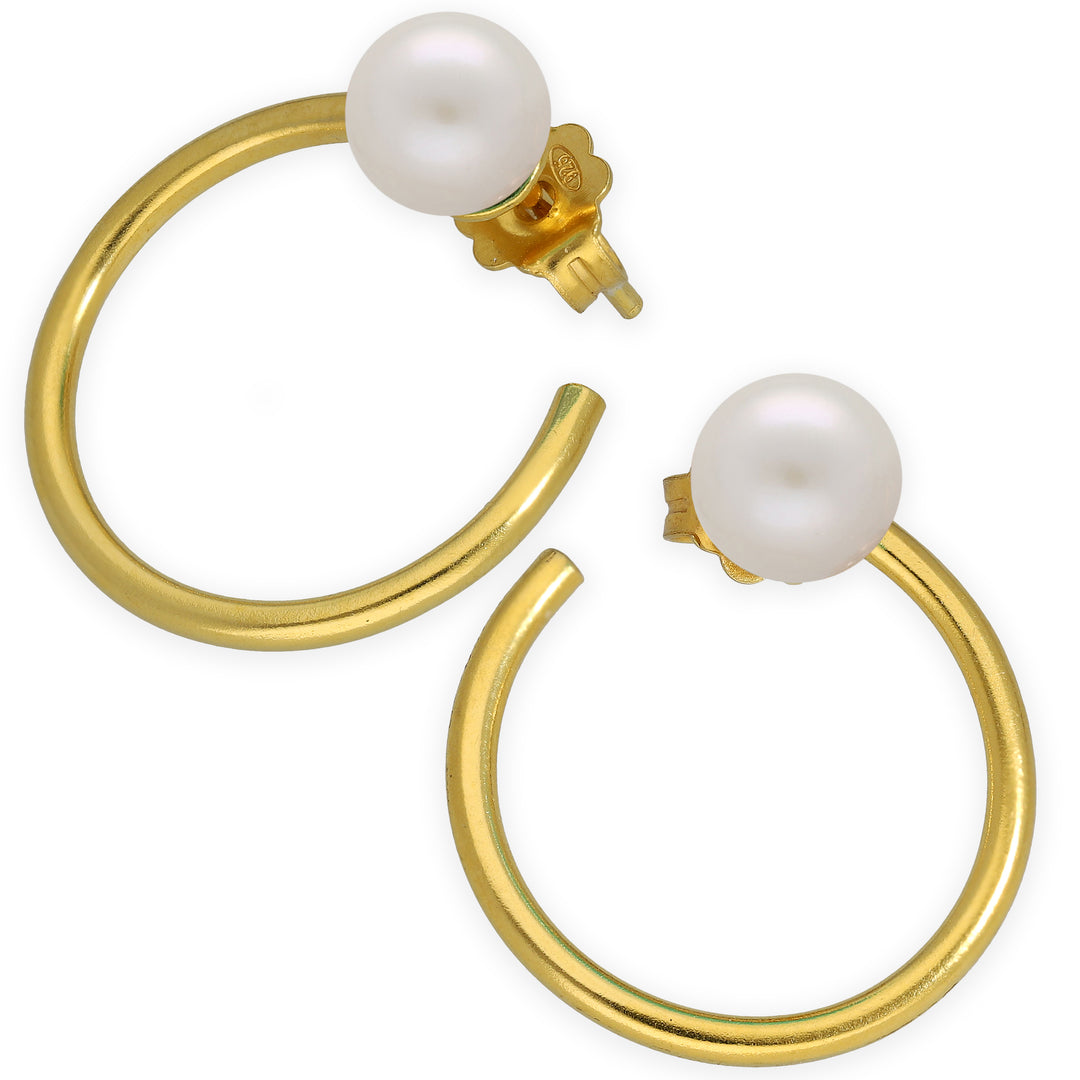 Hoop earrings with pearls or gemstones