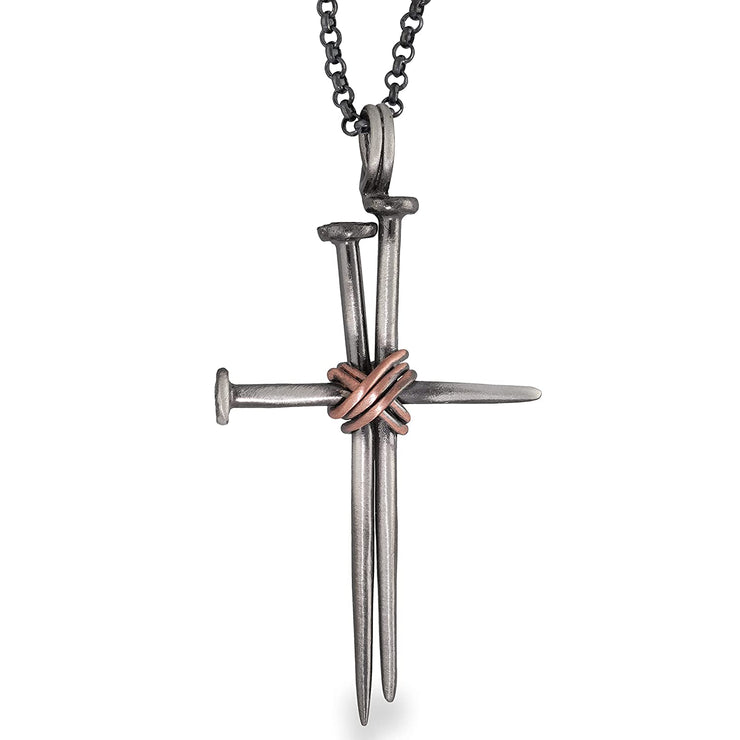 'Cross of nails' necklace for men