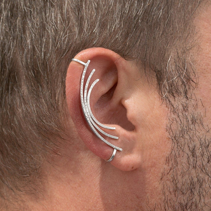 'Bows' ear cuff for men
