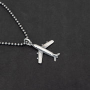 Sterling silver airplane necklace for men | Emmanuela® men's jewelry