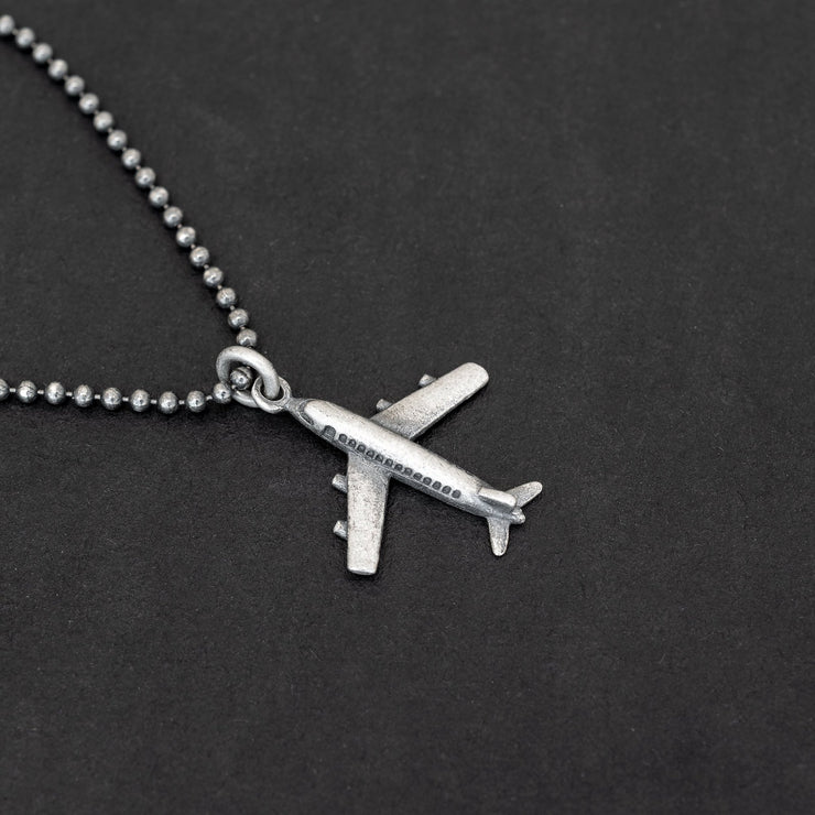 Handmade 925 sterling silver 'Airplane' necklace for men Emmanuela - handcrafted for you