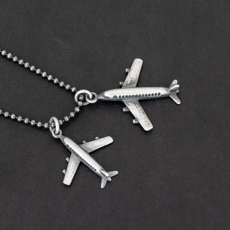 Handmade 925 sterling silver 'Airplane' necklace for men Emmanuela - handcrafted for you