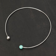 Handmade 925 sterling silver Amazonite choker Emmanuela - handcrafted for you