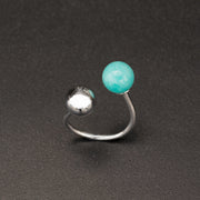 Handmade 925 sterling silver Amazonite ring Emmanuela - handcrafted for you