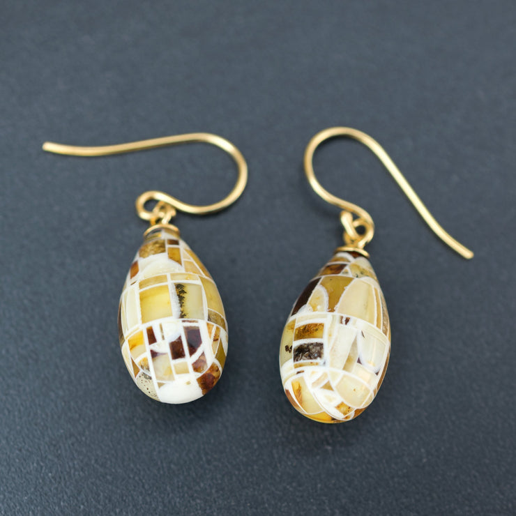 Handmade 925 sterling silver Amber earrings Emmanuela - handcrafted for you