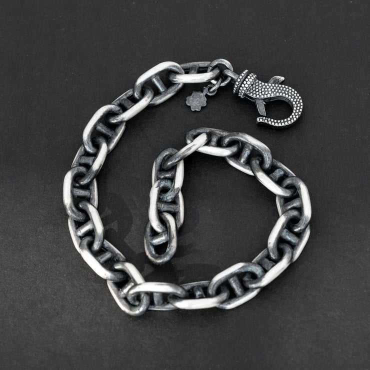 Handmade 925 sterling silver 'Anchor' chain bracelet for men Emmanuela - handcrafted for you