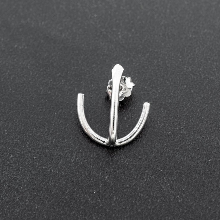 Handmade 925 sterling silver 'Anchor' earring for men Emmanuela - handcrafted for you