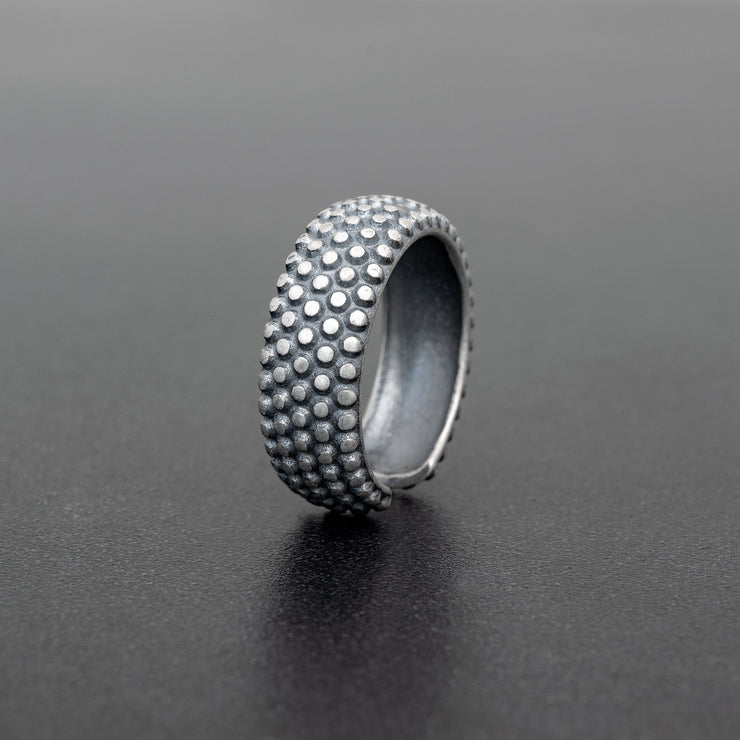Rugged 925 silver band ring for men, rock punk jewelry | Emmanuela® 