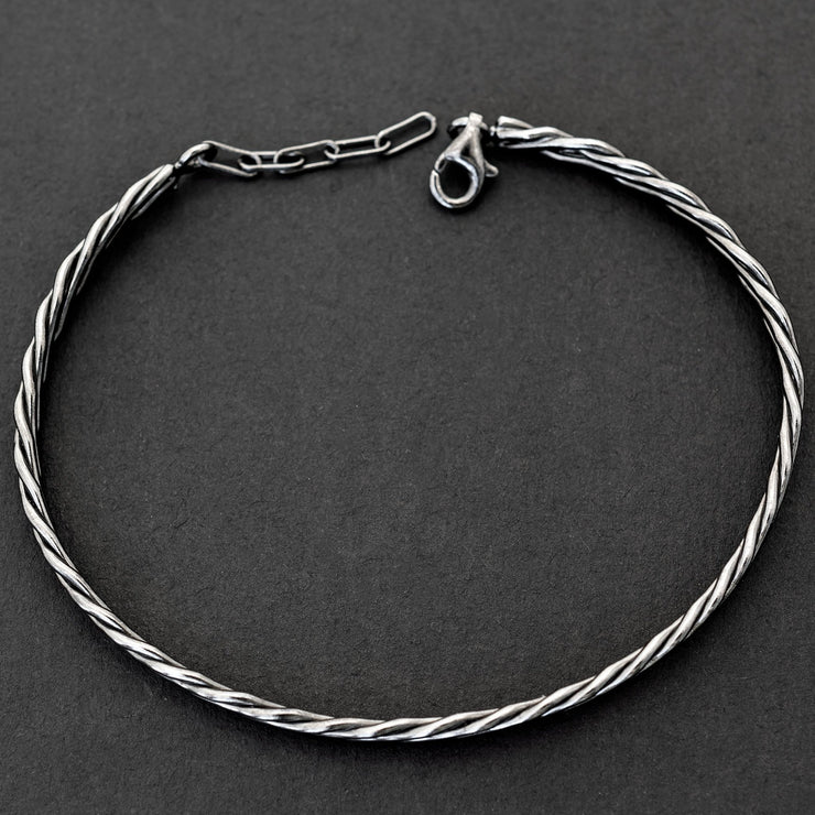 Handmade 925 sterling silver Bangle bracelet for men Emmanuela - handcrafted for you