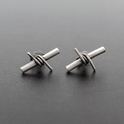 Handmade 925 sterling silver 'Barbed wire' earring for men Emmanuela - handcrafted for you