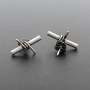 Handmade 925 sterling silver 'Barbed wire' earring for men Emmanuela - handcrafted for you