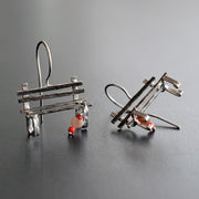 Handmade 925 sterling silver 'Bench' earrings Emmanuela - handcrafted for you