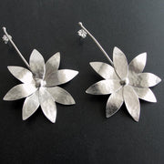 Handmade 925 sterling silver Big 'daisy flower' earrings Emmanuela - handcrafted for you