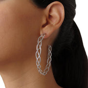 Handmade 925 sterling silver Big hoop earrings Emmanuela - handcrafted for you