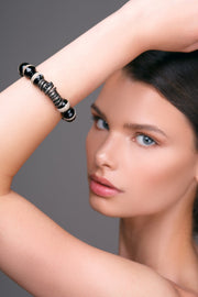 Handmade 925 sterling silver Black agate bracelet Emmanuela - handcrafted for you