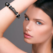 Handmade 925 sterling silver Black agate bracelet Emmanuela - handcrafted for you