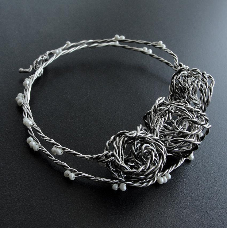 Handmade 925 sterling silver Braided wires bracelet Emmanuela - handcrafted for you