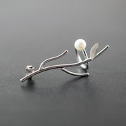 Handmade 925 sterling silver 'Branch' earcuff with pearl Emmanuela - handcrafted for you