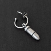 Handmade 925 sterling silver 'Bullet' earring for men Emmanuela - handcrafted for you