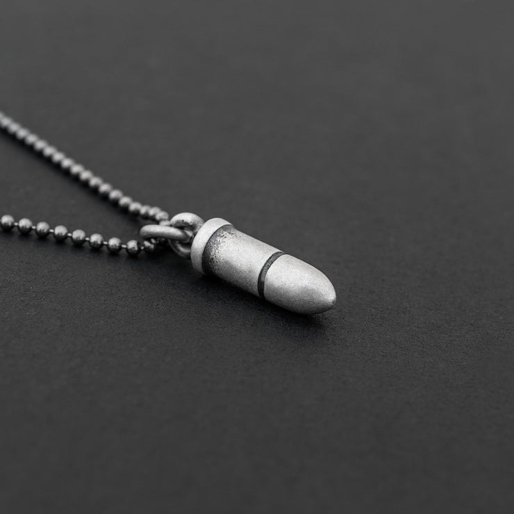 Handmade 925 sterling silver 'Bullet' necklace for men Emmanuela - handcrafted for you