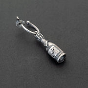 Handmade 925 sterling silver 'Champagne bottle' earring for men Emmanuela - handcrafted for you
