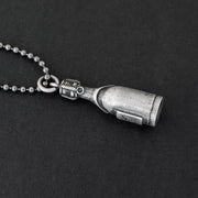 Handmade 925 sterling silver 'Champagne bottle' necklace for men Emmanuela - handcrafted for you