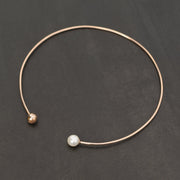 Handmade 925 sterling silver Choker necklace with pearl Emmanuela - handcrafted for you
