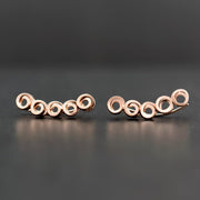 Handmade 925 sterling silver 'Circles' ear climbers Emmanuela - handcrafted for you