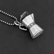 Handmade 925 sterling silver 'Cofee machine' necklace for men Emmanuela - handcrafted for you